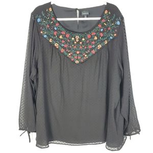 Torrid Floral Embroidered Gauze Peasant Boho